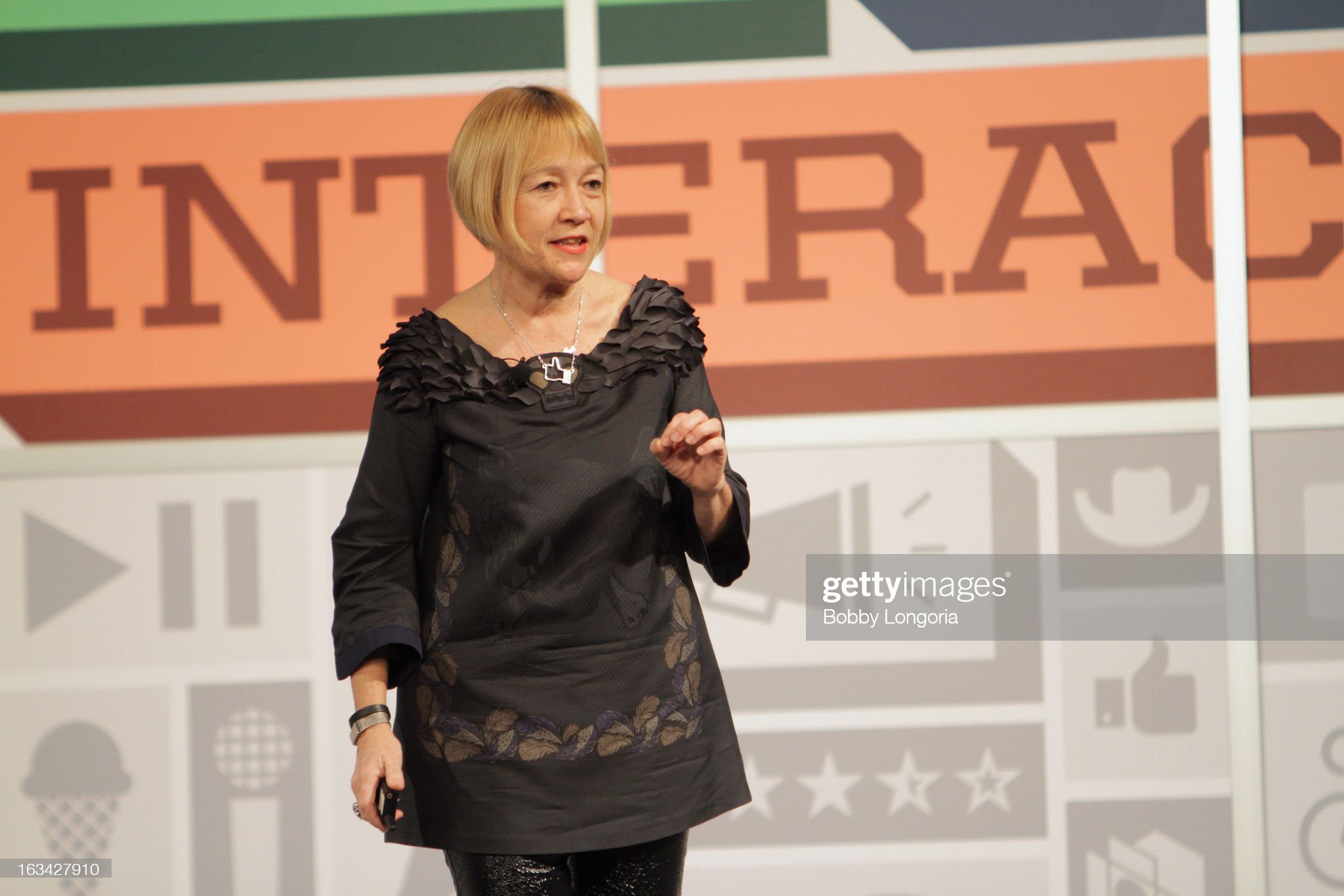 CIndy Gallop wearing the Ilike Pendant.