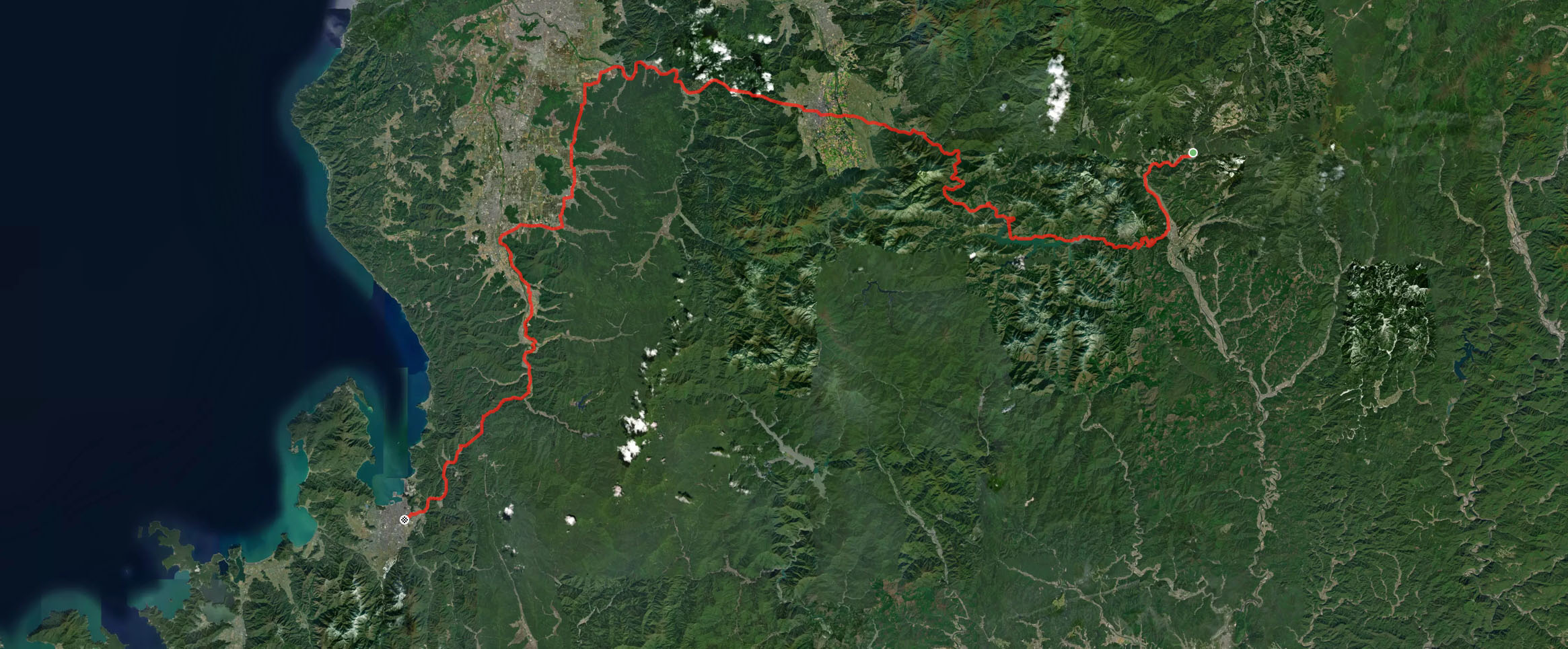 Tokyo to Kyoto cycling trip, day 5. Gujo to Tsuruga map